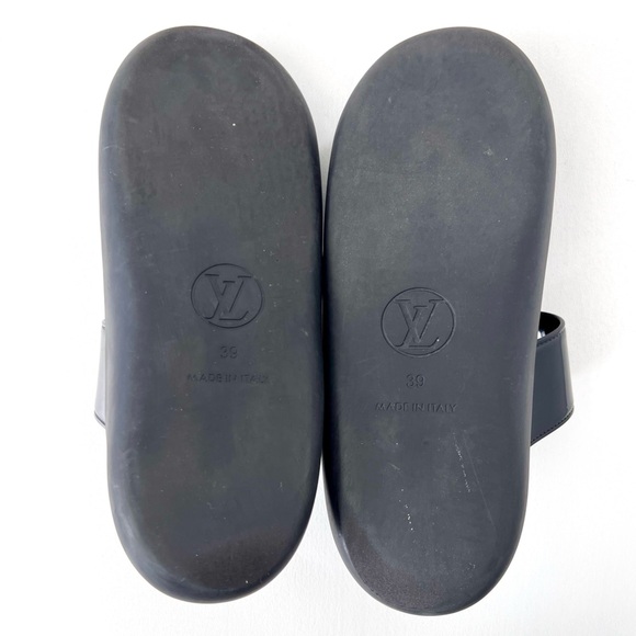 LOUIS VUITTON | Sunbath Slide LV Brown Monogram Logo Canvas Black Rubber EU 39 - Picture 10 of 10